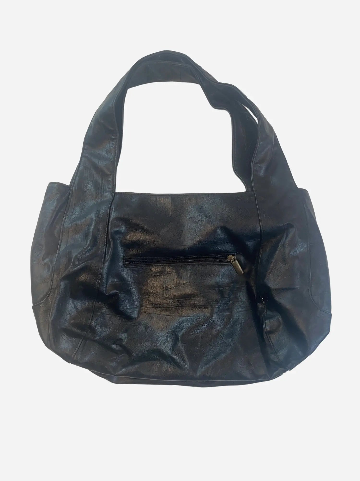 Lederlook Schulter Tasche Schwarz Y2k