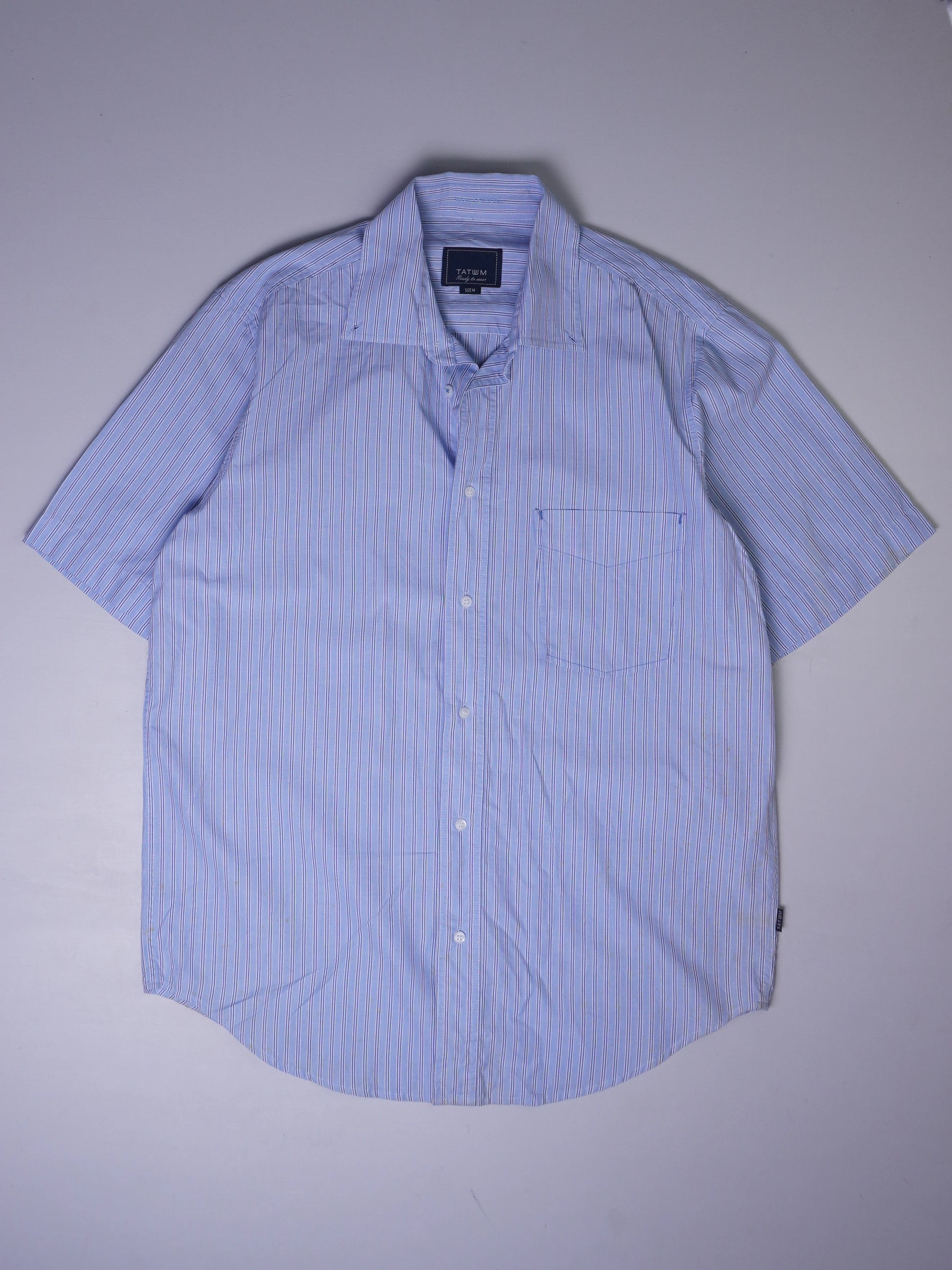 Vintage Gestreift Kurzarmhemd (S)