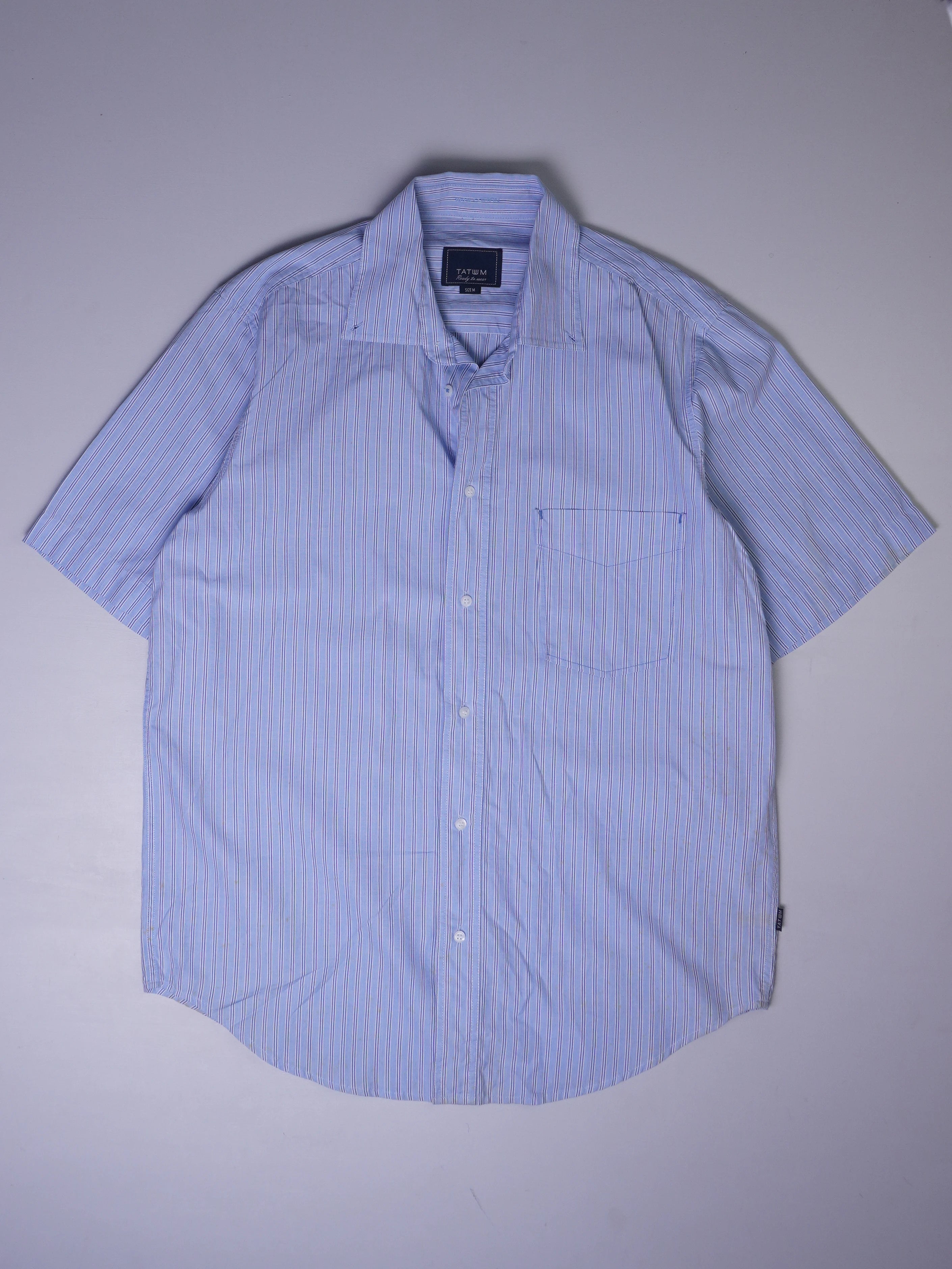 Vintage Gestreift Kurzarmhemd (S)