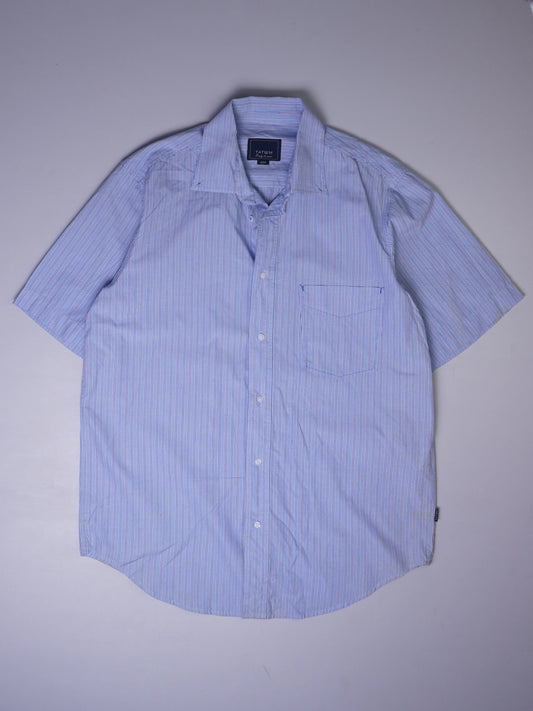 Vintage Gestreift Kurzarmhemd (S)