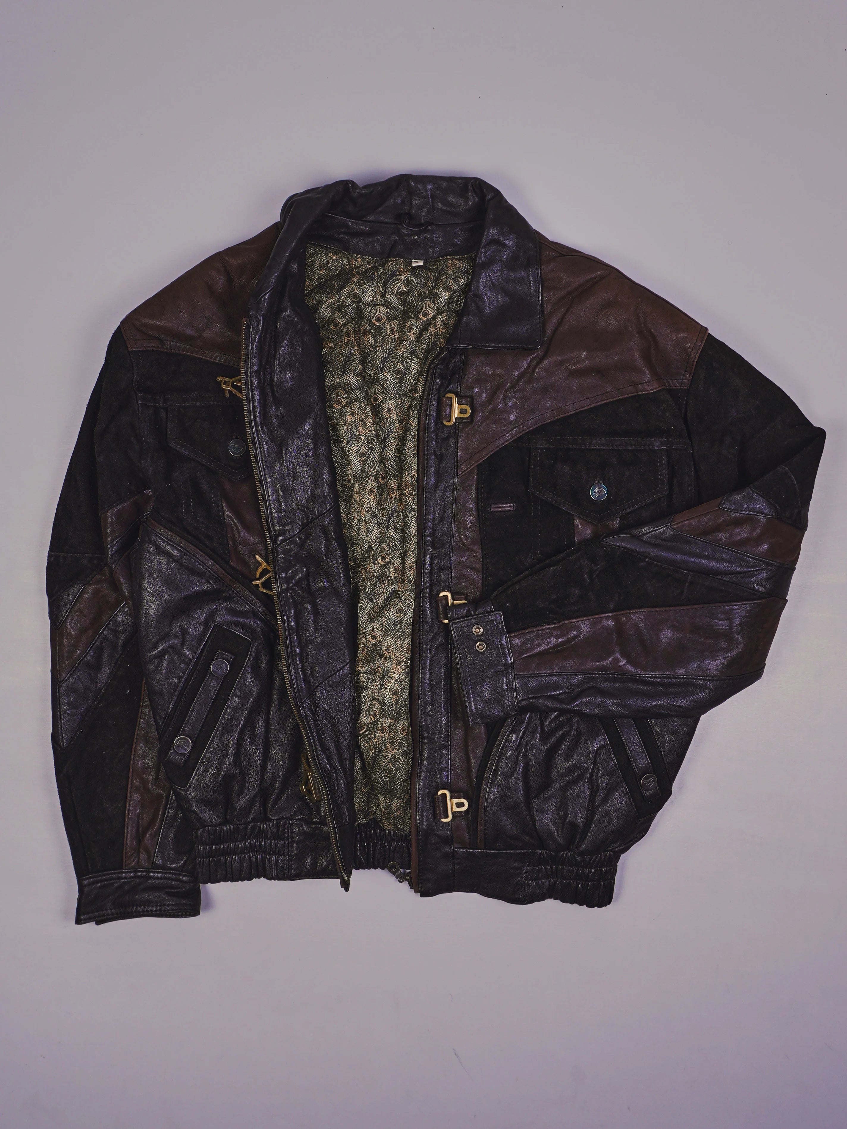 Vintage Biker Lederjacke (L)