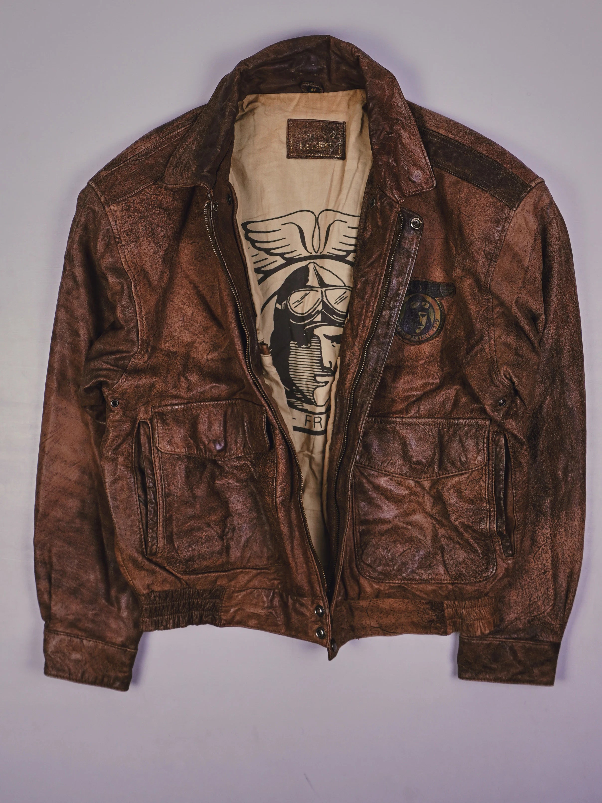 Vintage Piloten Lederjacke (s)