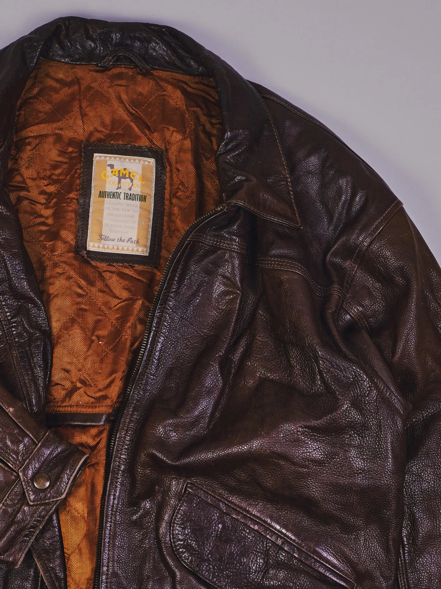 Vintage Camel Lederjacke (XL)