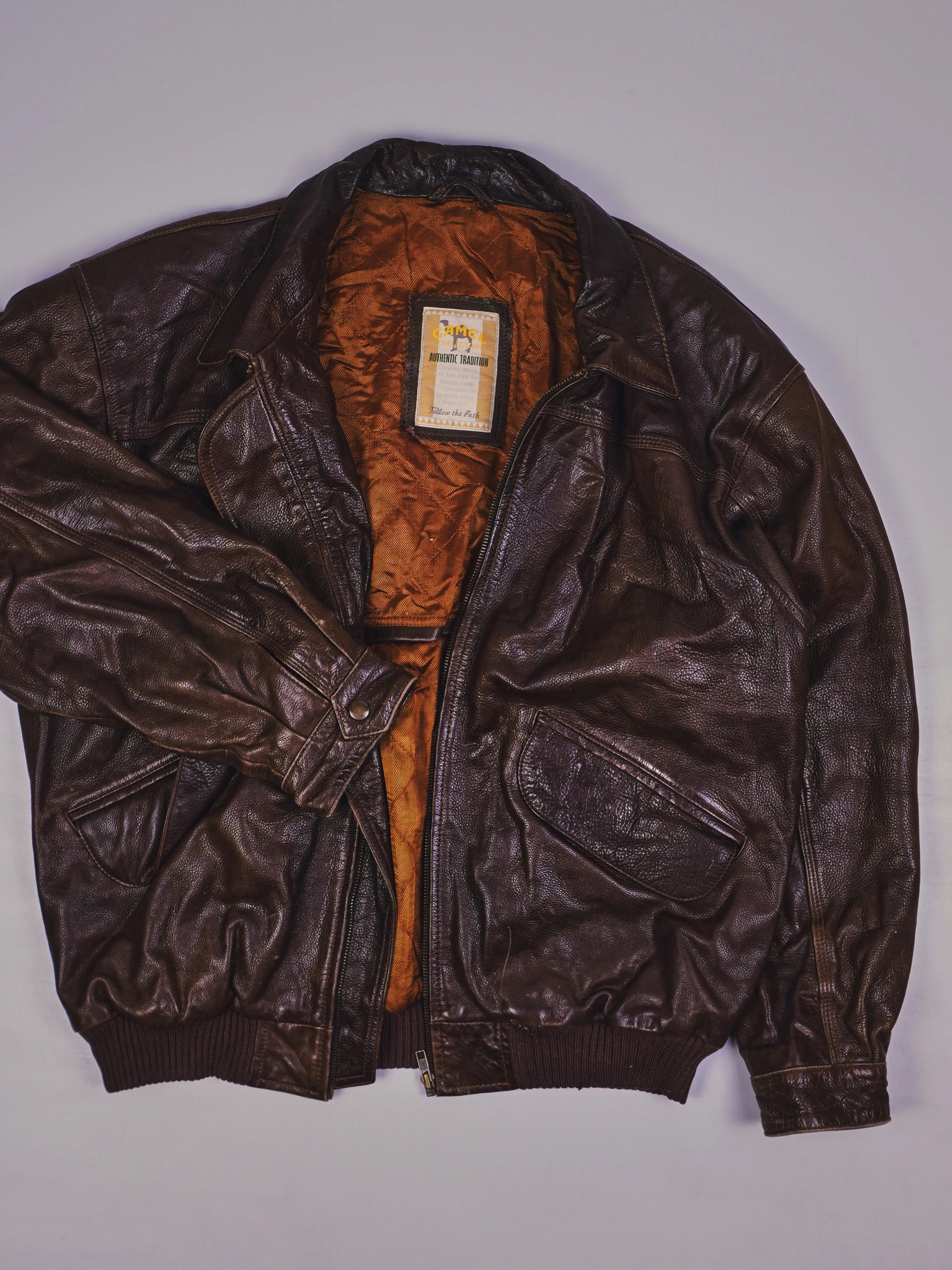 Vintage Camel Lederjacke (XL)