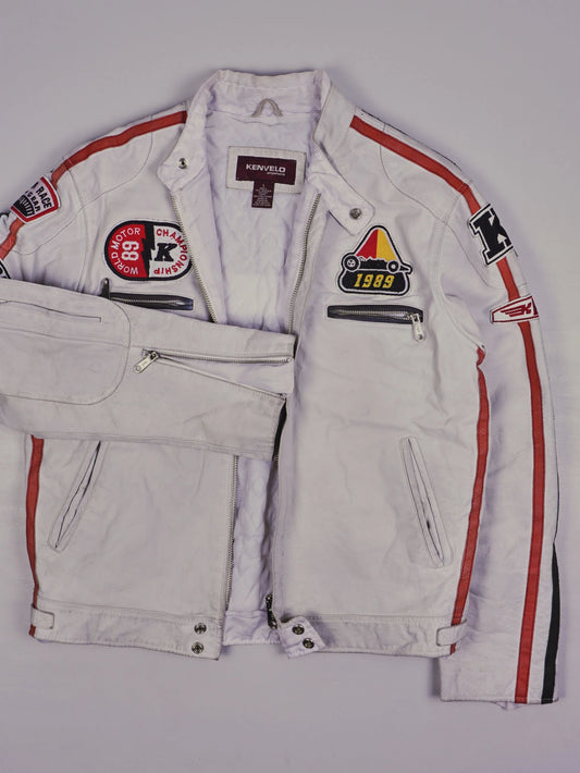 Vintage Kenvelo Racing Lederjacke (S)