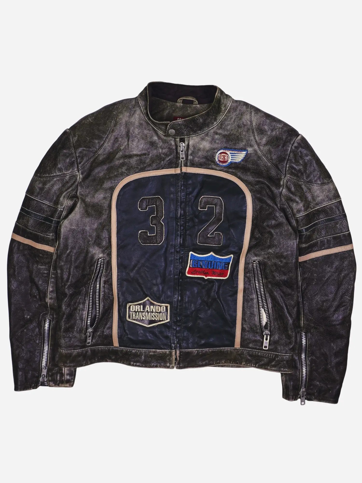 Vintage Mustang Racing Lederjacke (L)