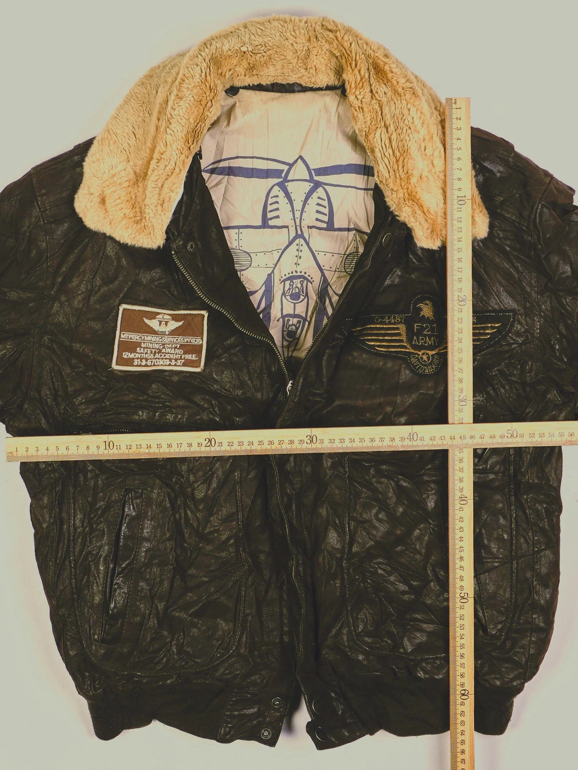 Vintage Army Piloten Lederjacke (M)