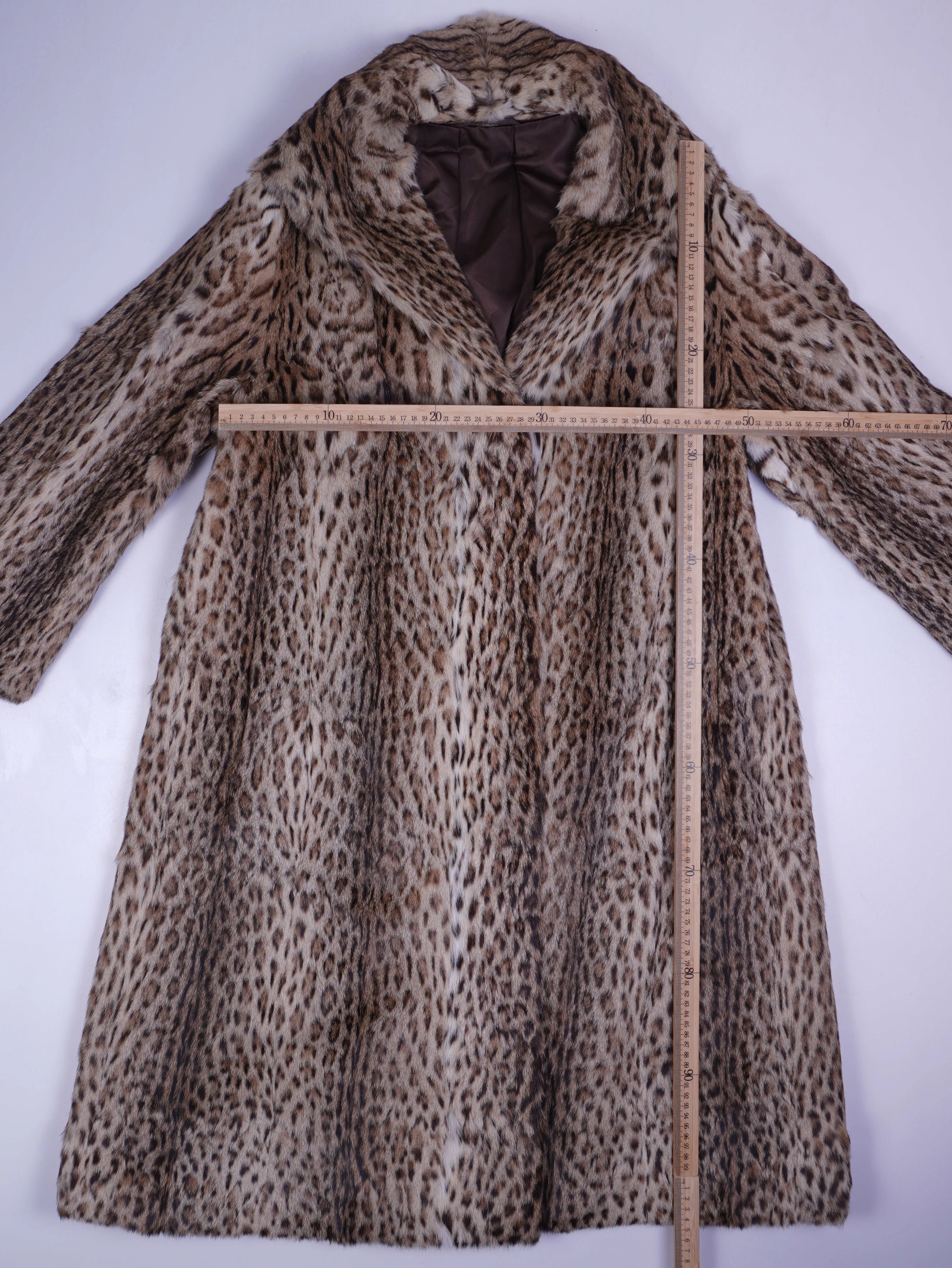 Vintage Mantel Beige Mit Braun-schwarzem Leo-/raubtiermuster