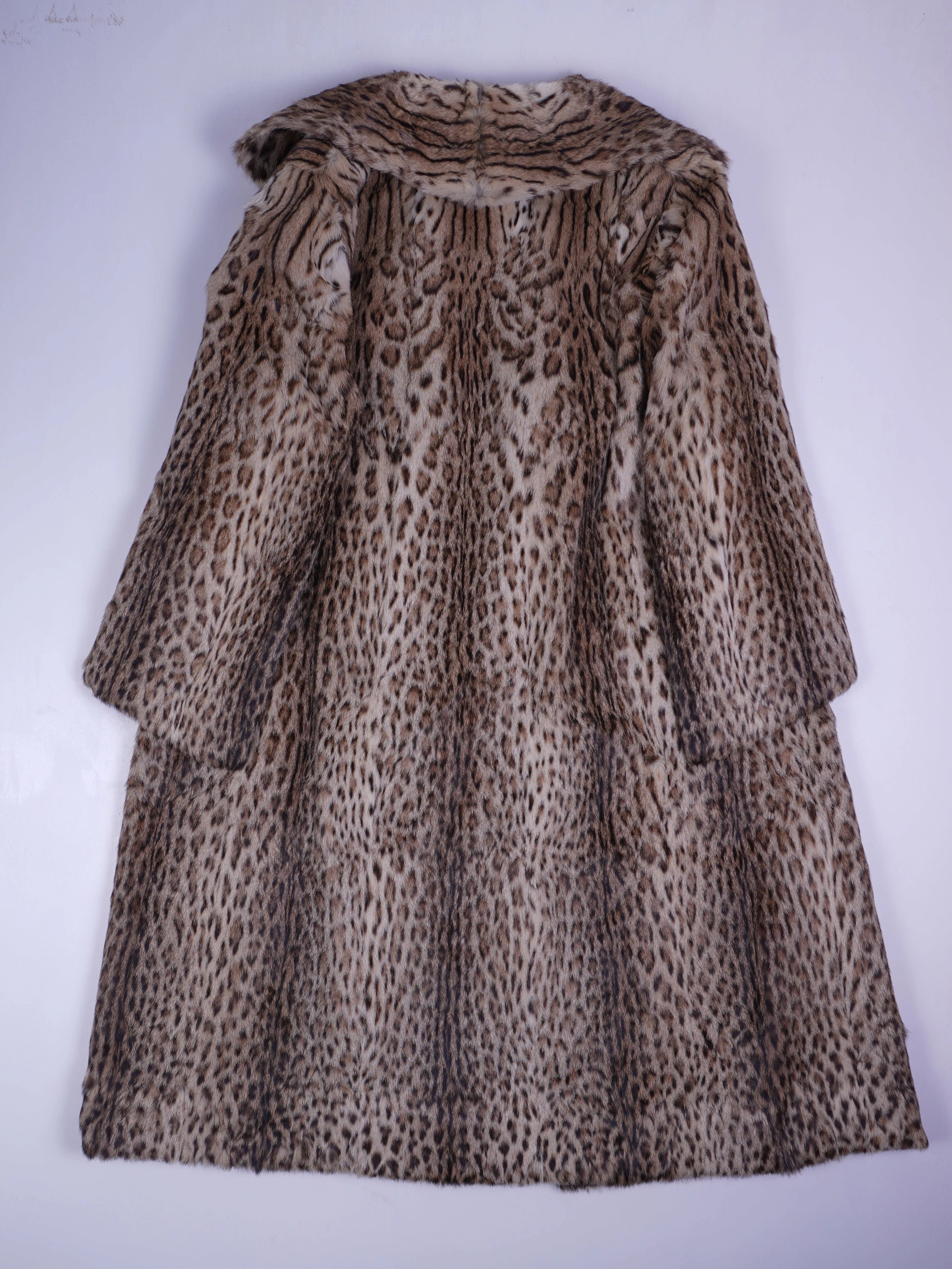 Vintage Mantel Beige Mit Braun-schwarzem Leo-/raubtiermuster