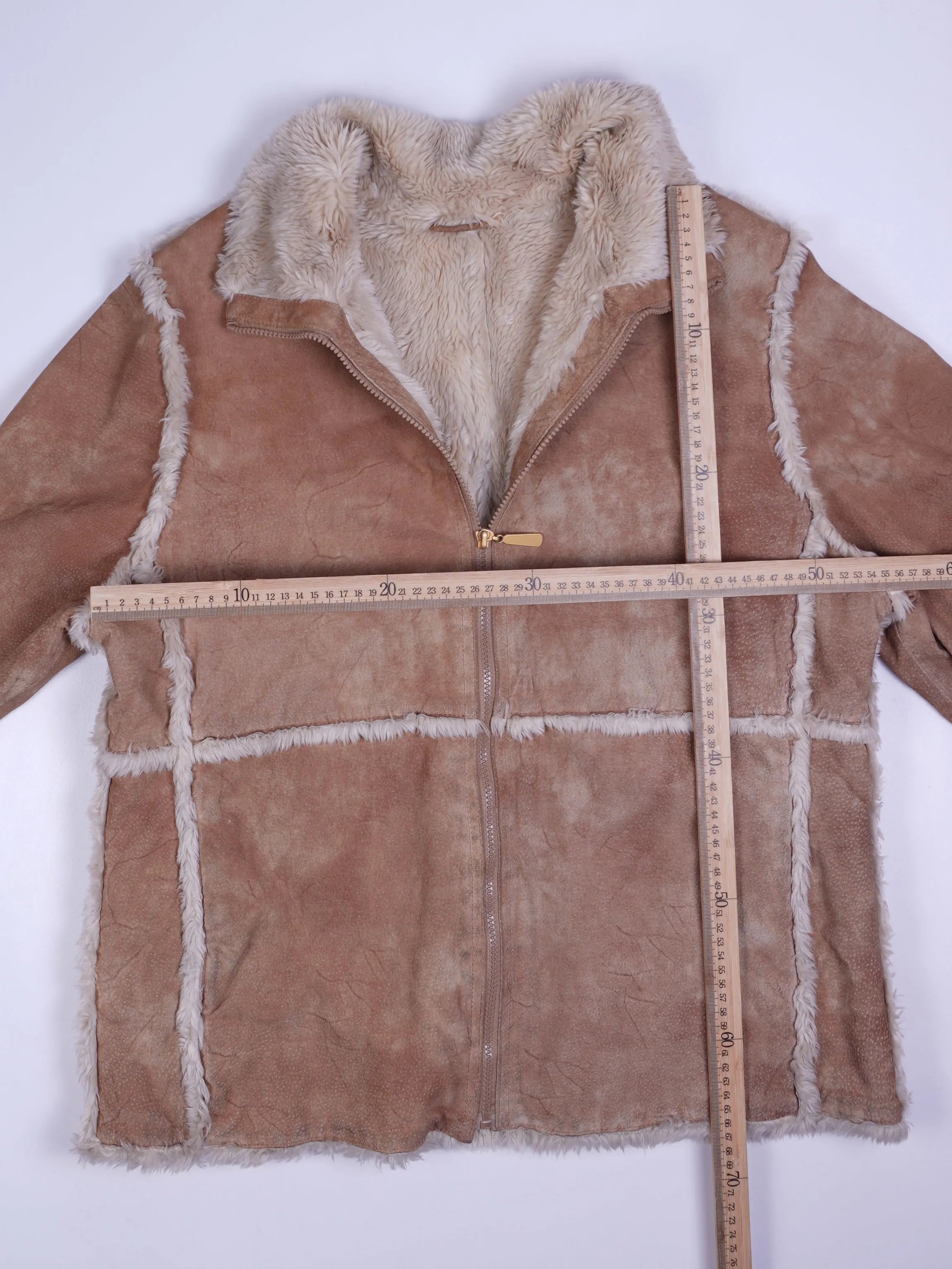 Vintage Felljacke Beige