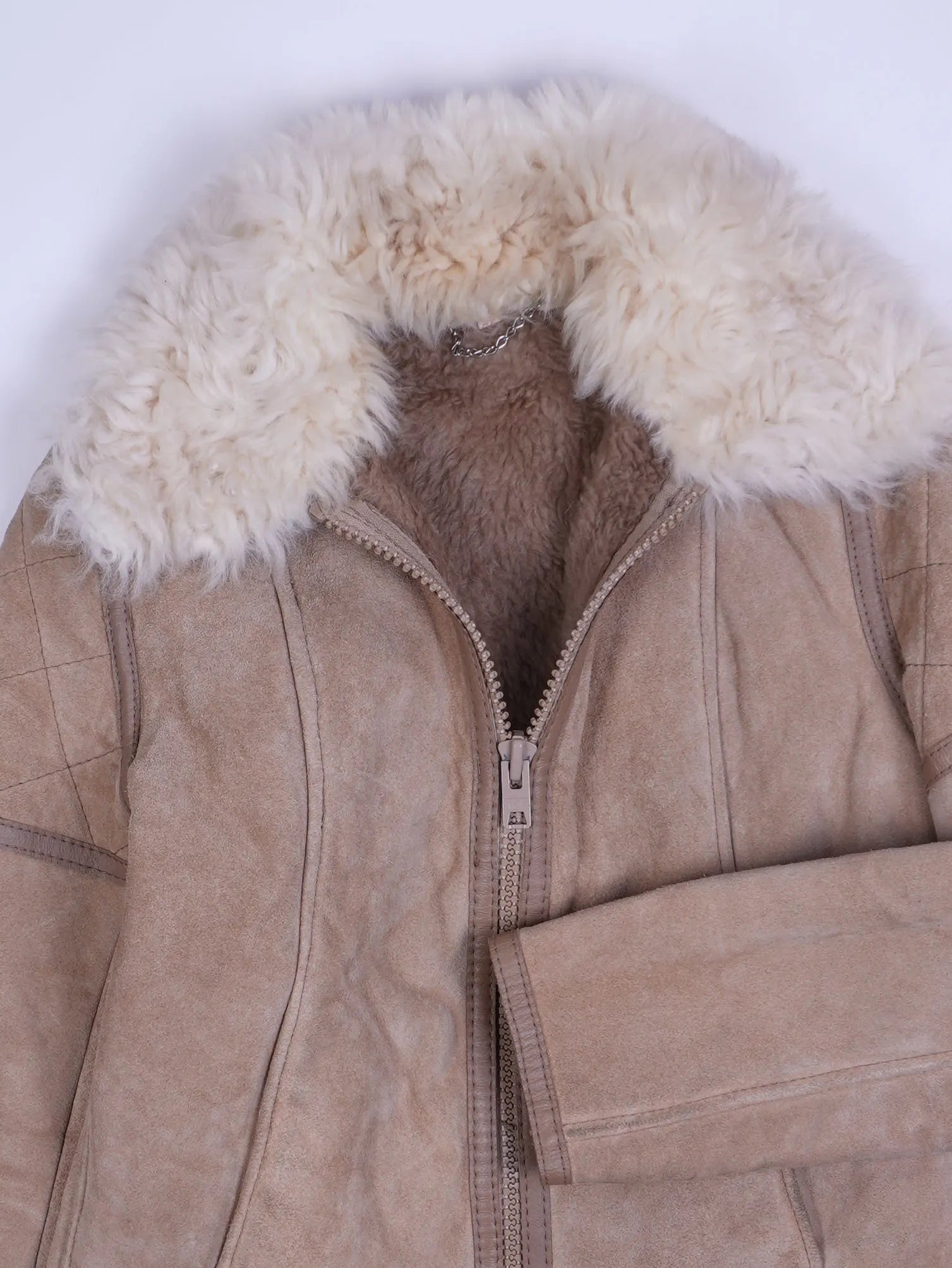 Vintage Lederjacke Beige