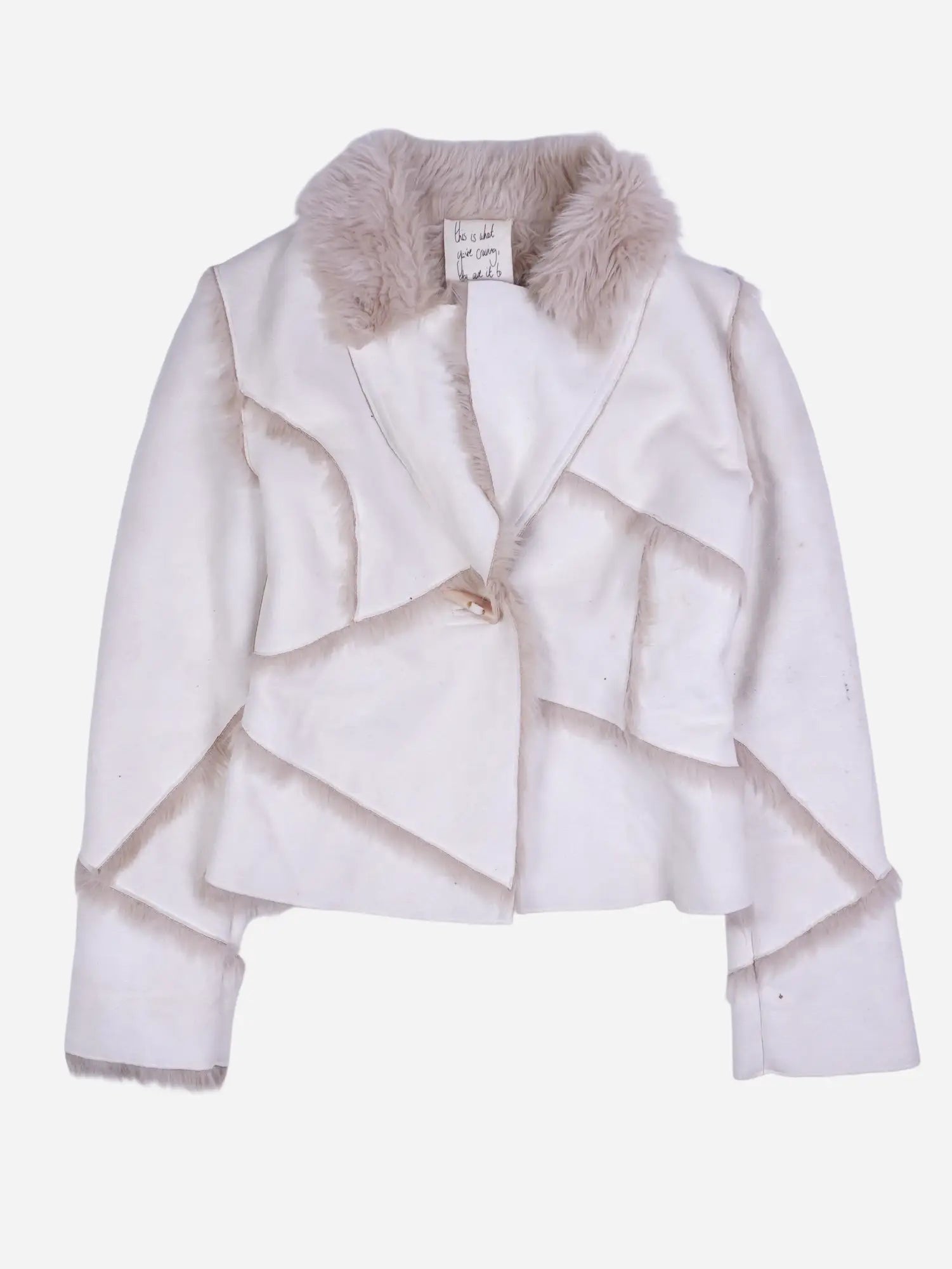 Vintage Felljacke Creme / Beige