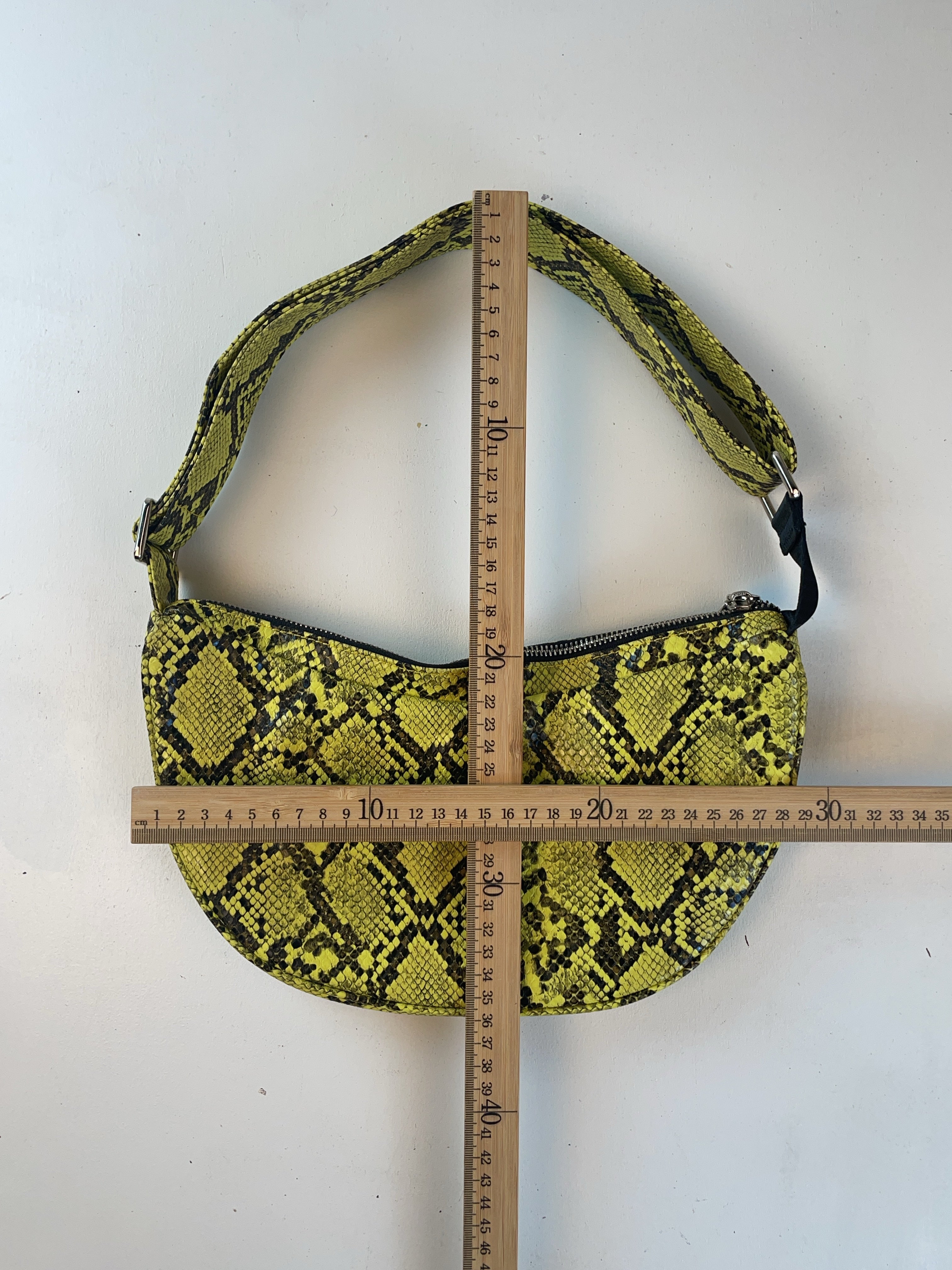 Schlangenmuster Baguette Tasche Gelb Y2k