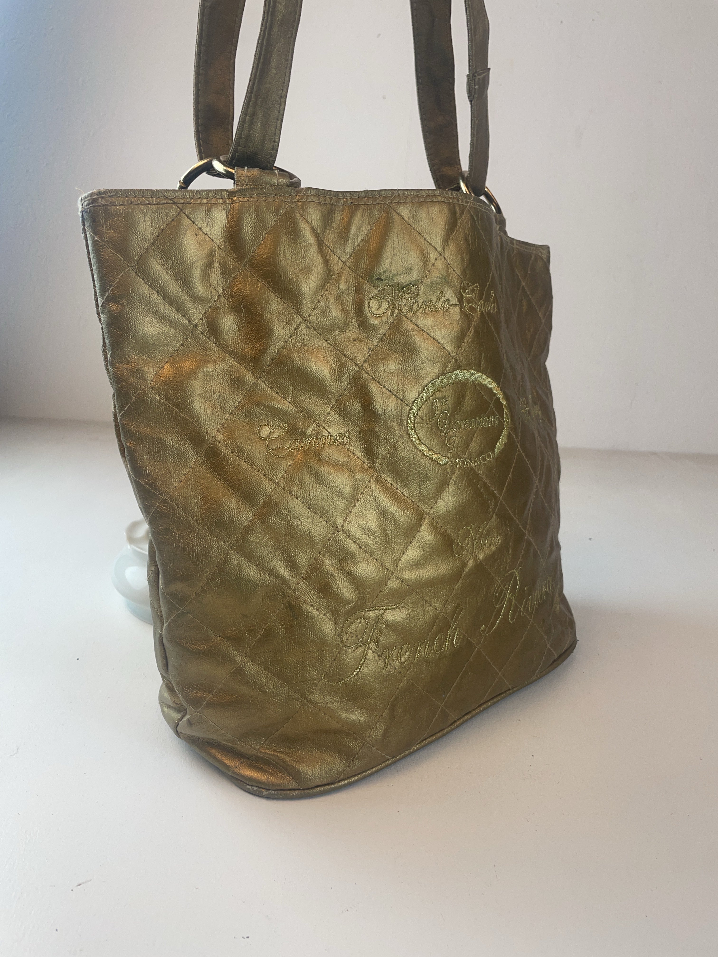 Glamourousesque Schulter Tasche Gold Y2k