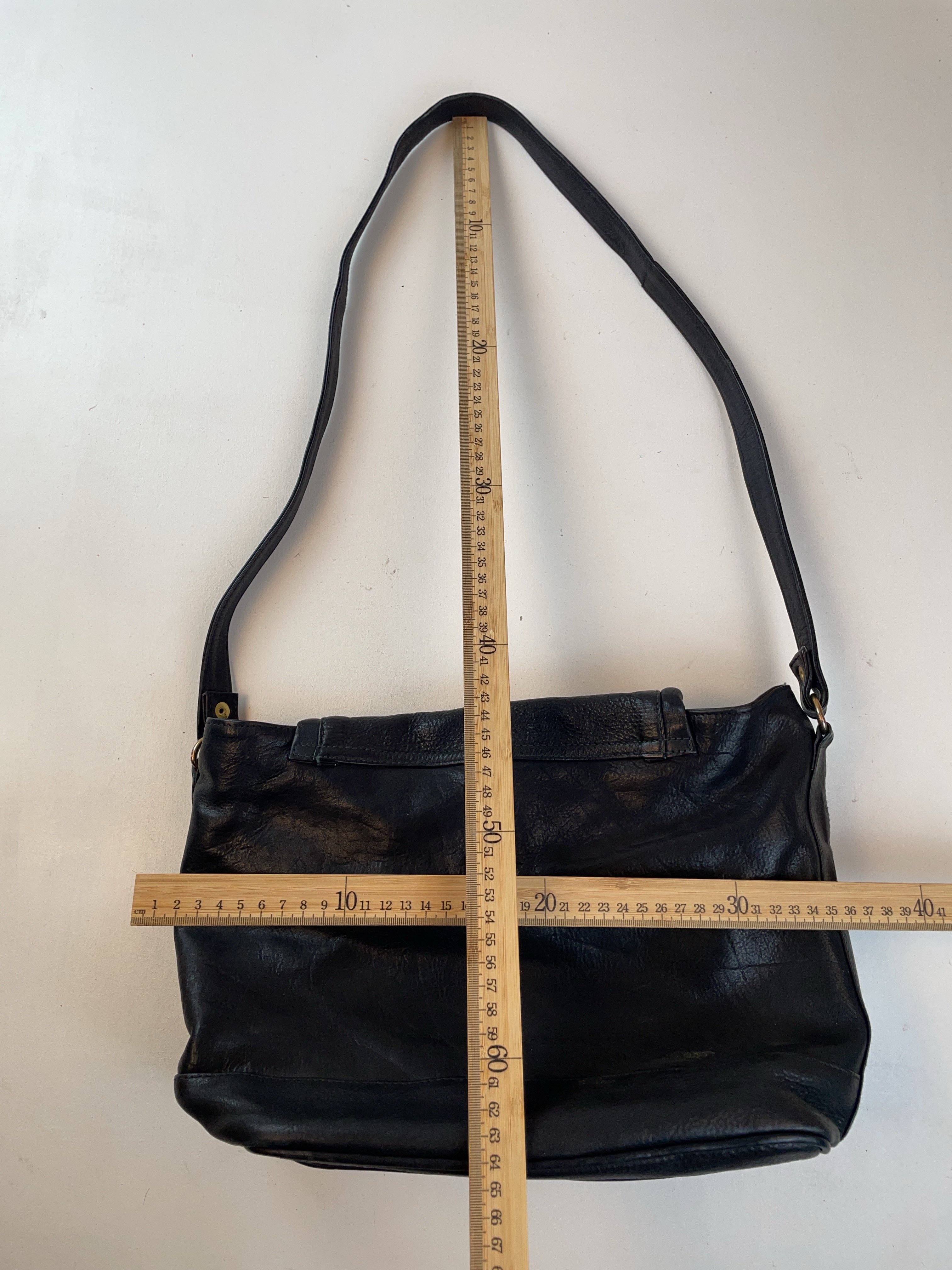 Leder Schulter Tasche Schwarz Y2k