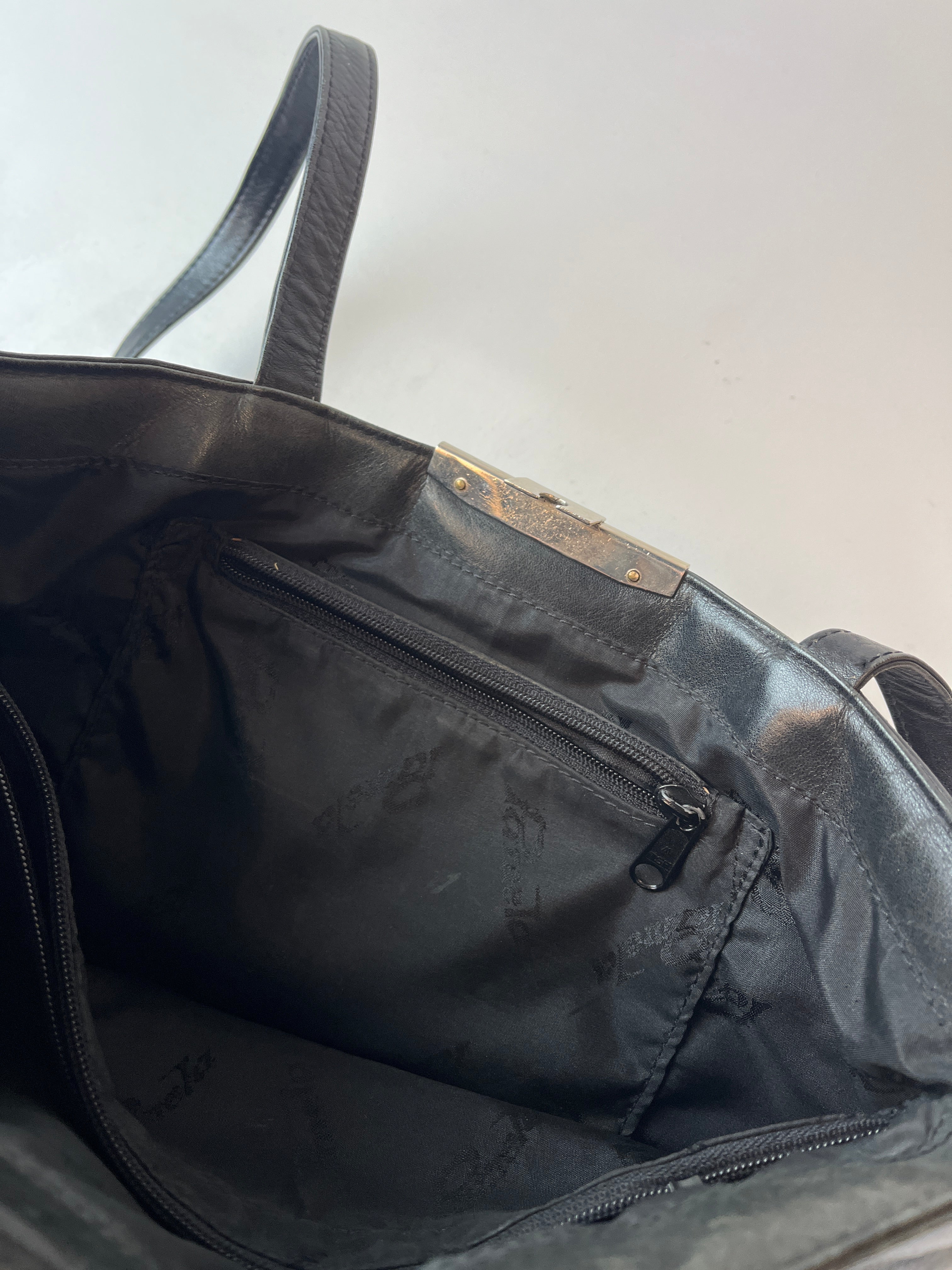 Vintage Leder Tasche Schwarz