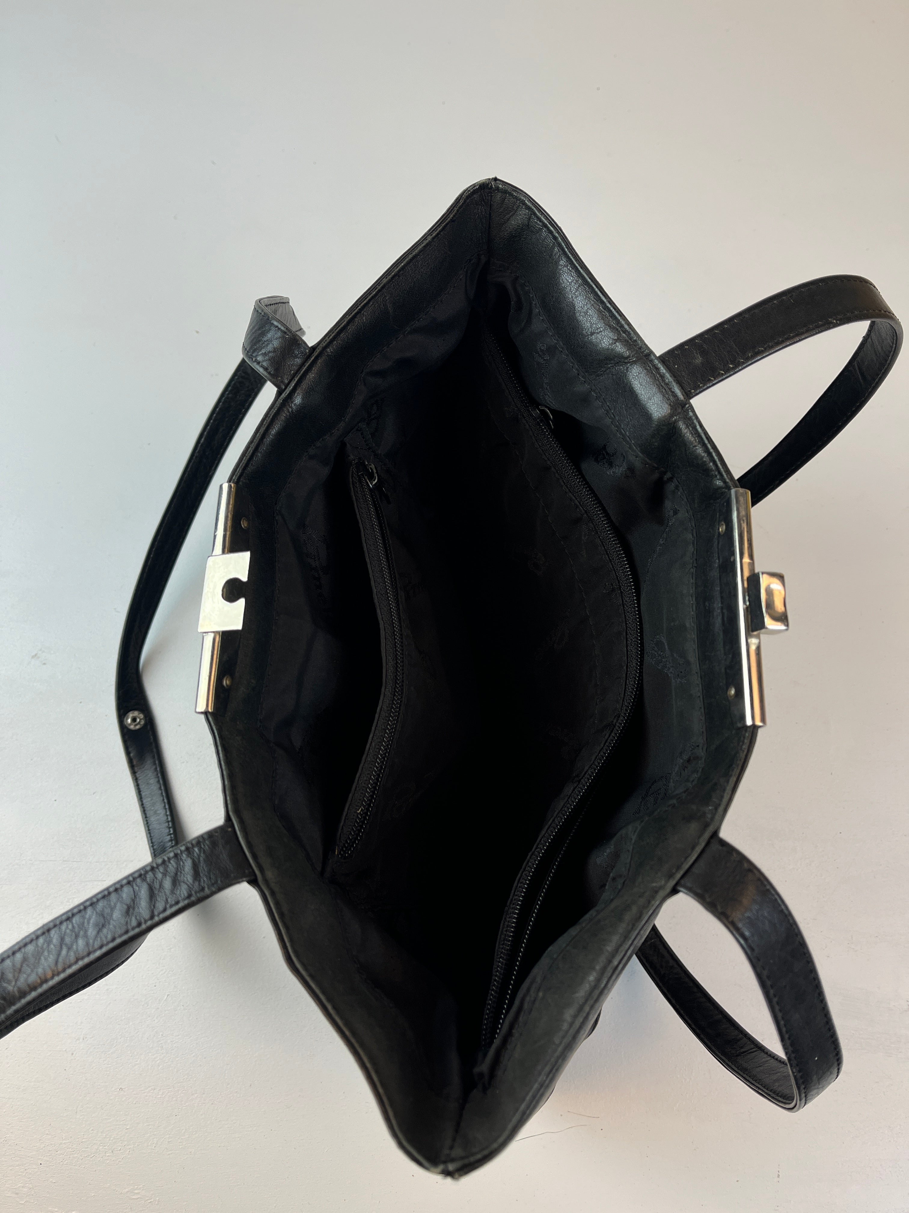 Vintage Leder Tasche Schwarz