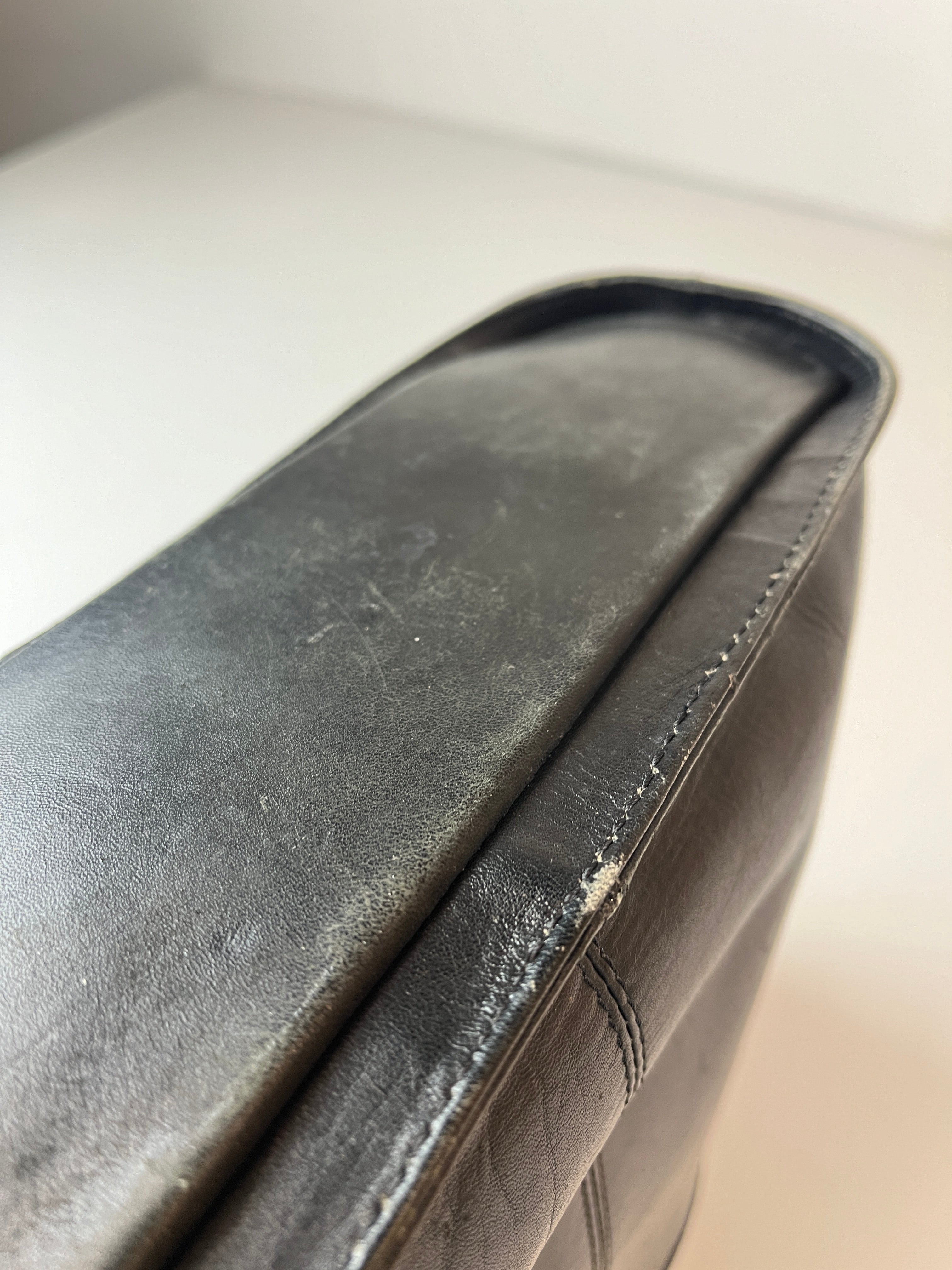 Vintage Leder Tasche Schwarz