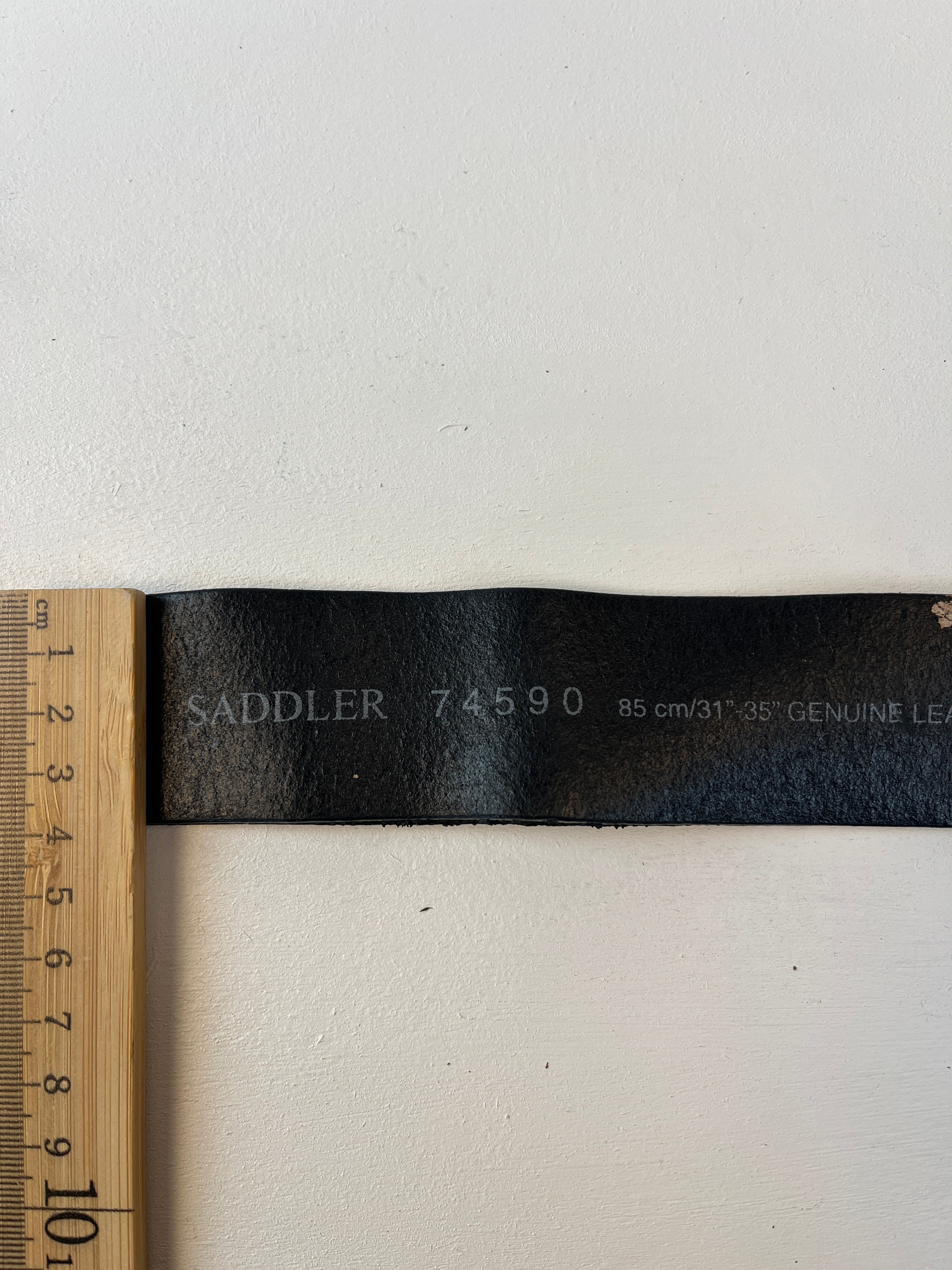 Vintage Leder Strass Gürtel Schwarz