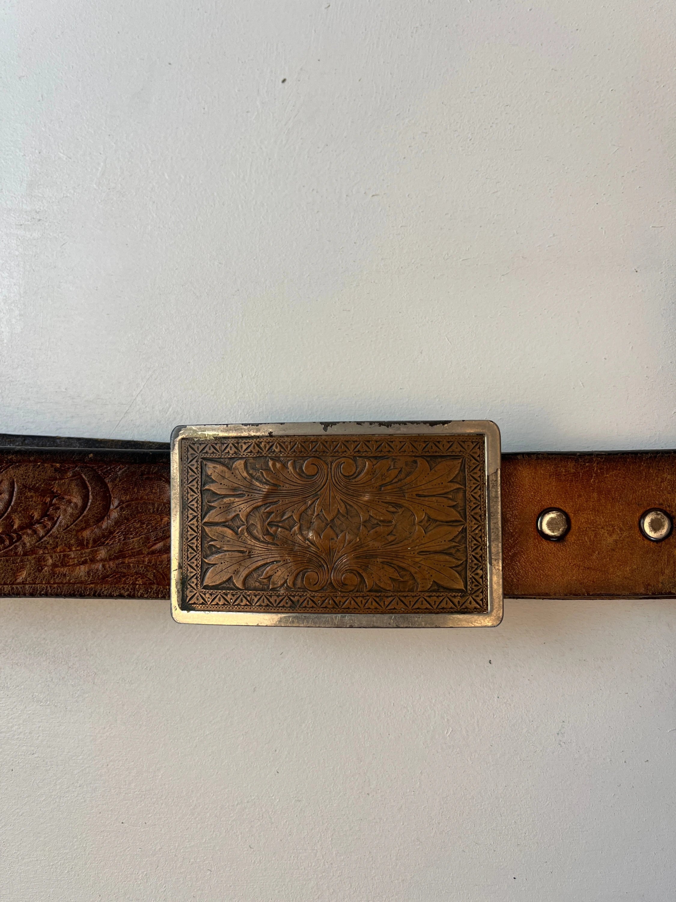 Vintage Leder Gürtel Braun