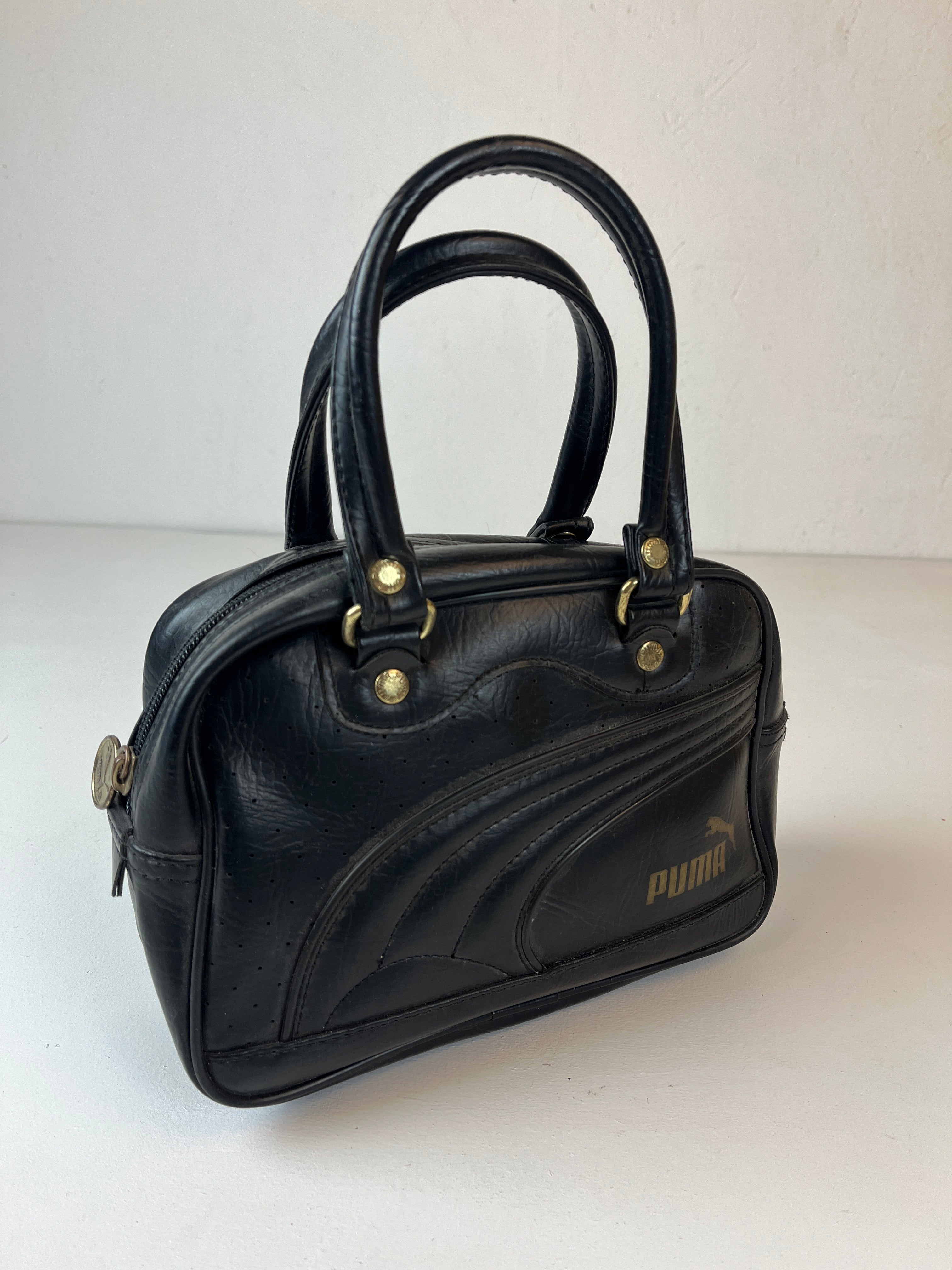 Puma Leder Tasche Schwarz