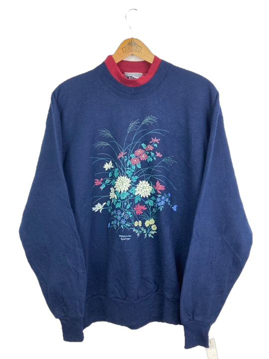 “Flowers” Print Sweater (L)