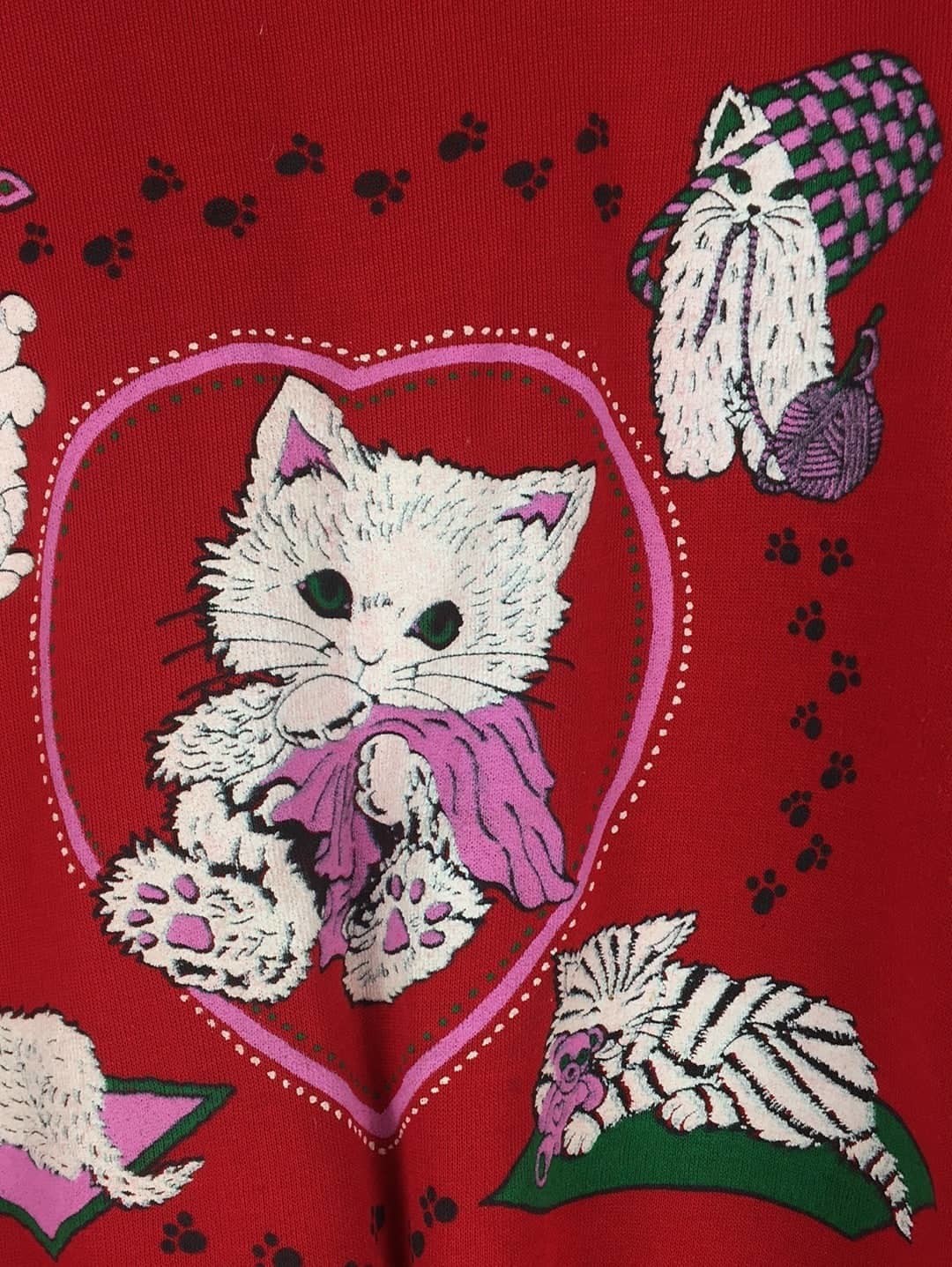 Cute Cat 80s Sweater (M)