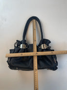 Glattleder Schulter Tasche Schwarz Y2k