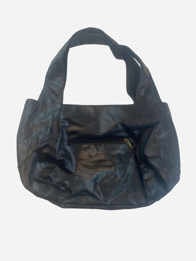 Lederlook Schulter Tasche Schwarz Y2k