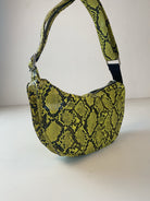 Schlangenmuster Baguette Tasche Gelb Y2k