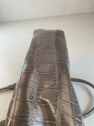 Krokooptik Schulter Tasche Grau Y2k