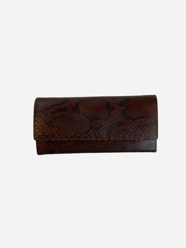 Pythonmuster Clutch Tasche Braun 80s