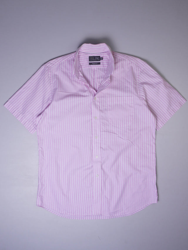 Vintage Gestreiftes Kurzarmhemd (M)