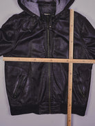 Vintage Kapuzen Lederjacke (M)