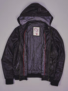 Vintage Kapuzen Lederjacke (M)