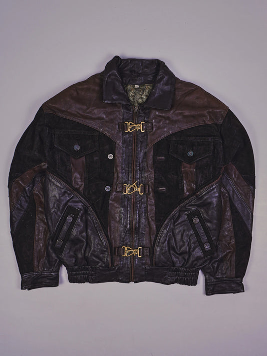 Vintage Biker Lederjacke (L)