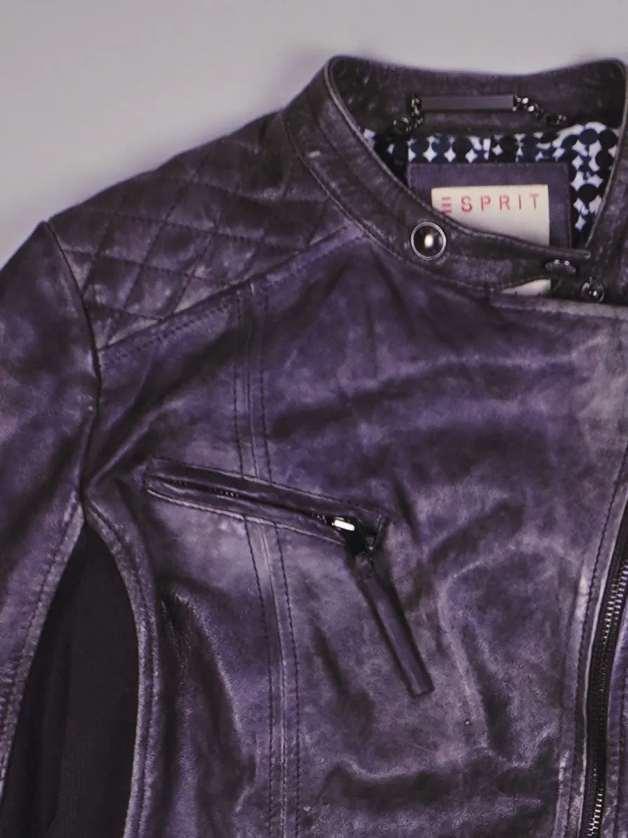 Vintage Biker Lederjacke (S)