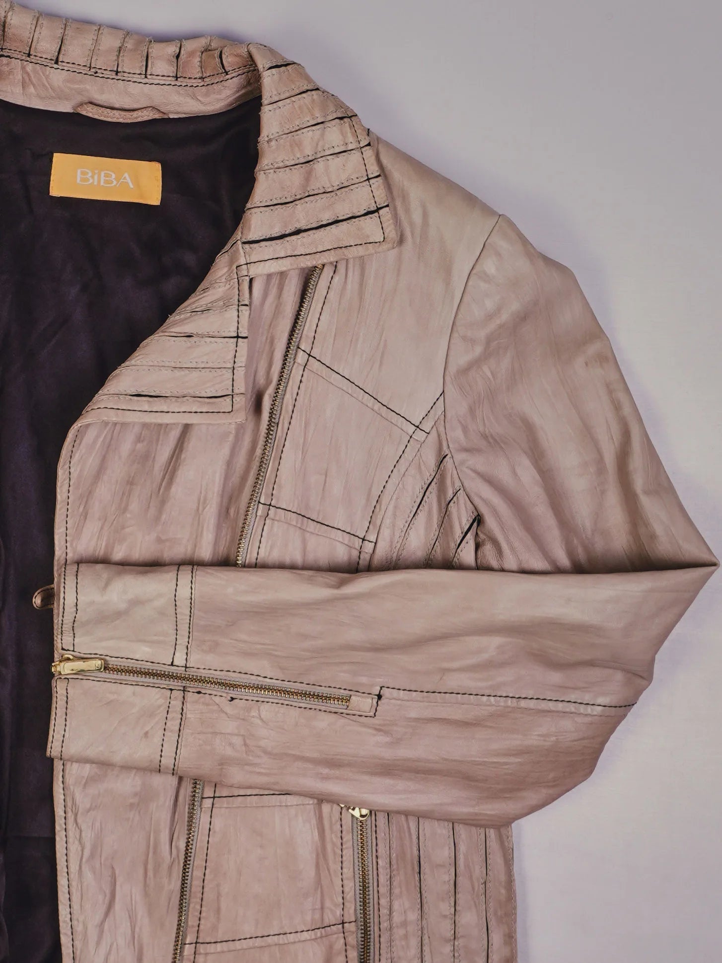 Vintage Biker Lederjacke (L)