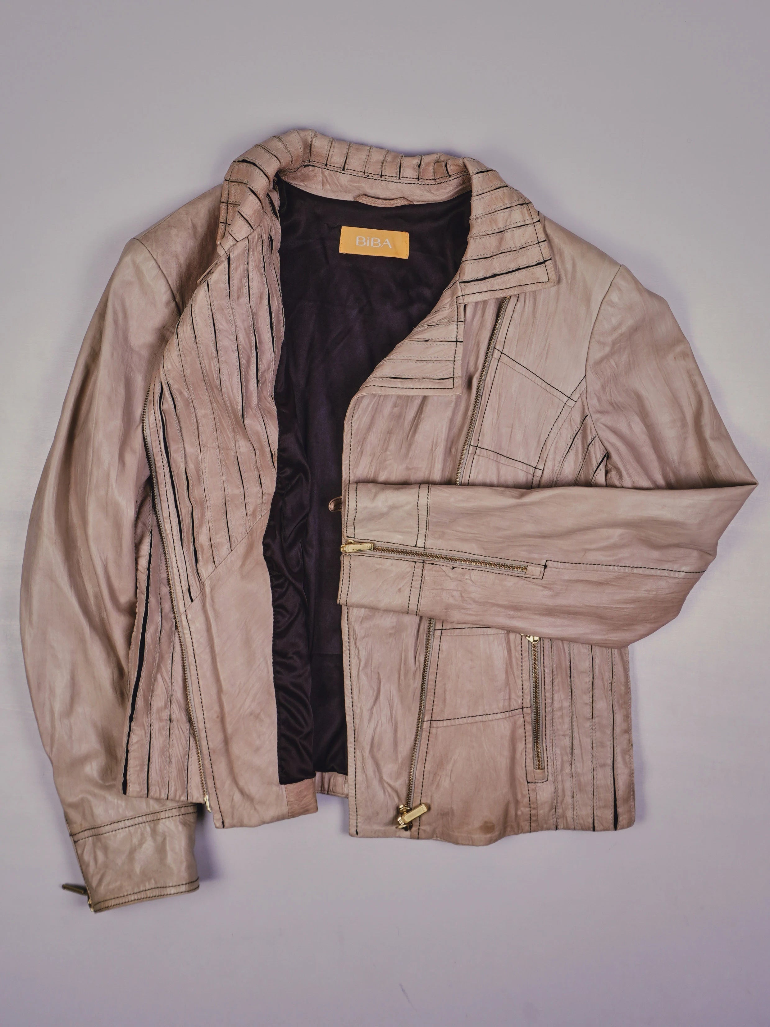 Vintage Biker Lederjacke (L)