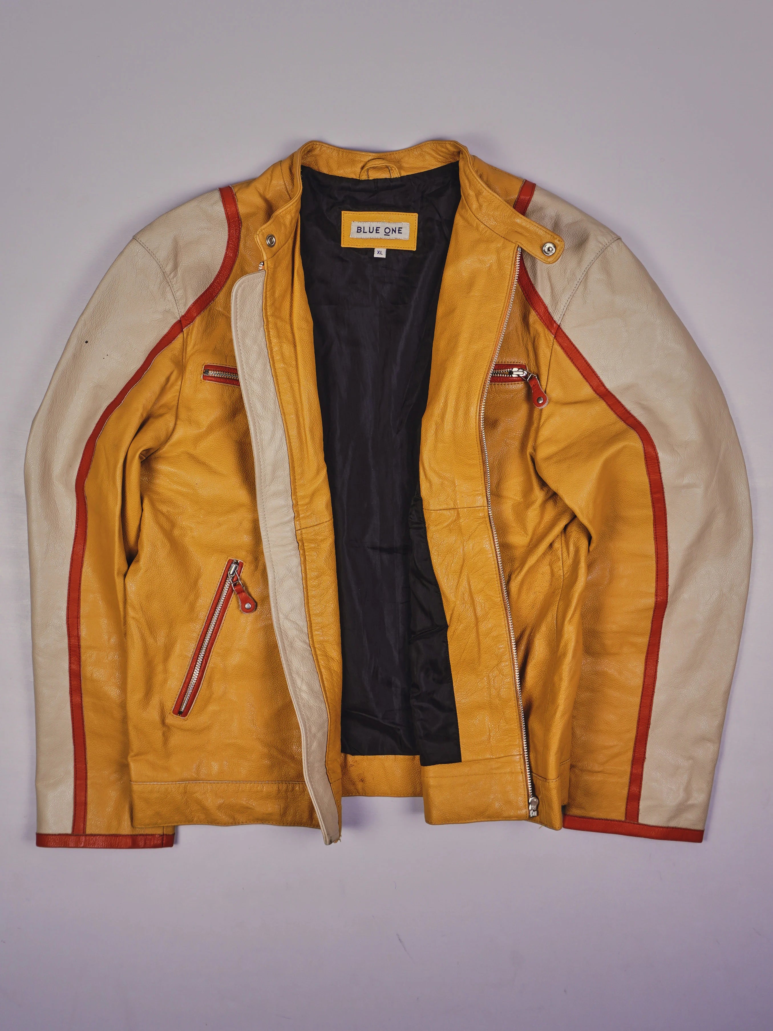 Vintage Blue One Lederjacke (XL)