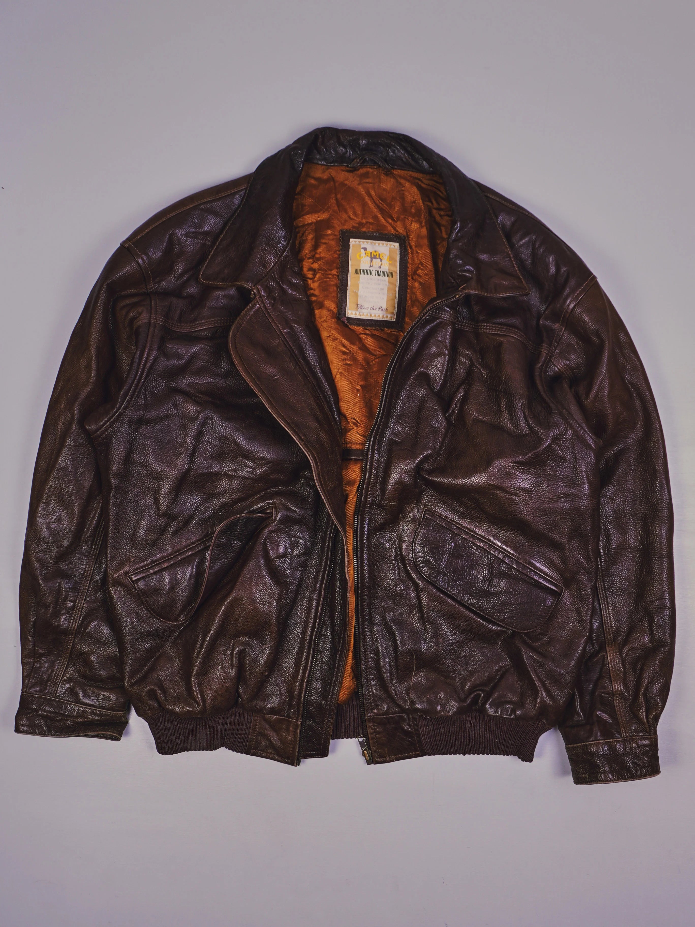 Vintage Camel Lederjacke (XL)