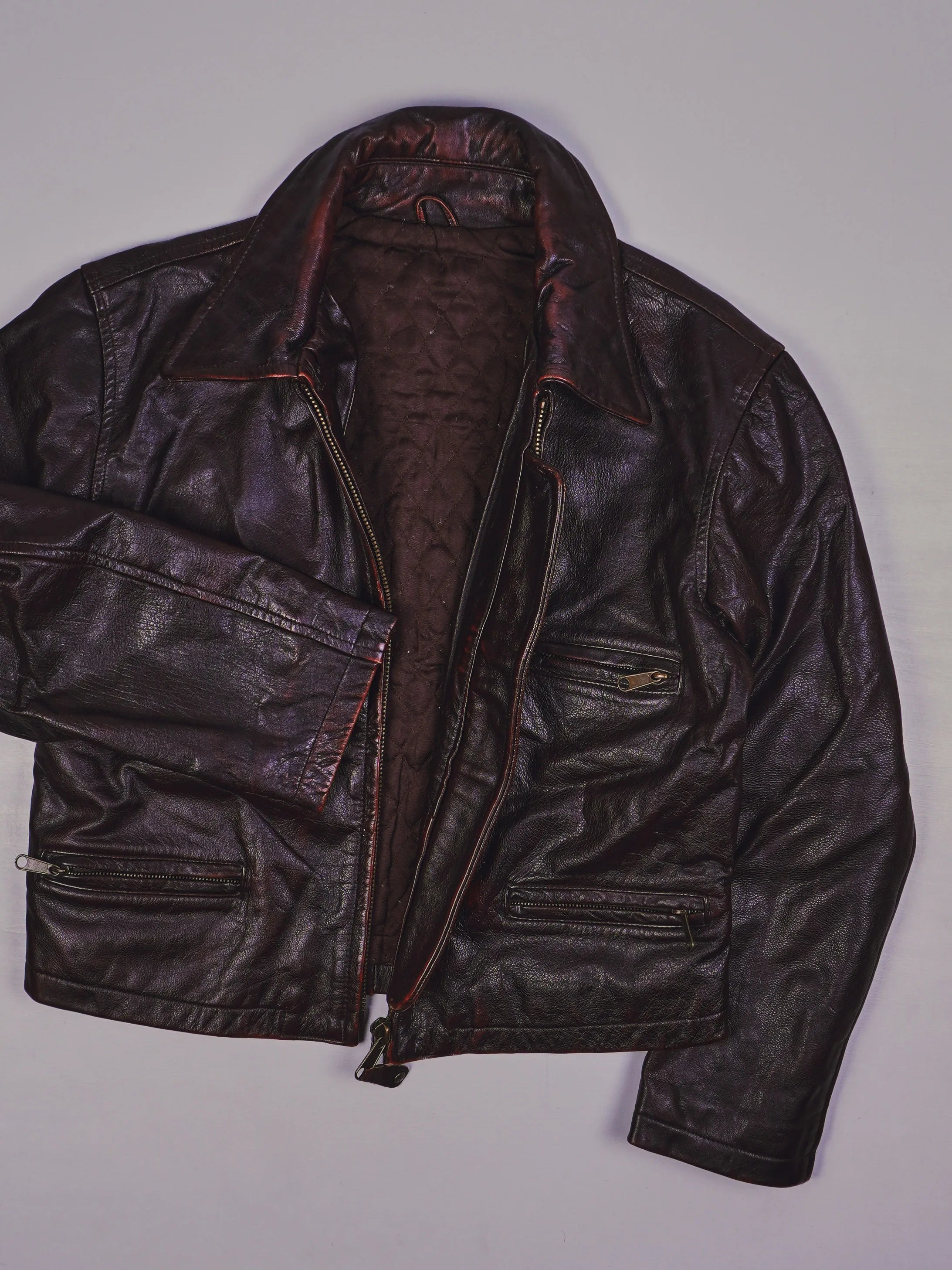 Vintage Biker Lederjacke (S)