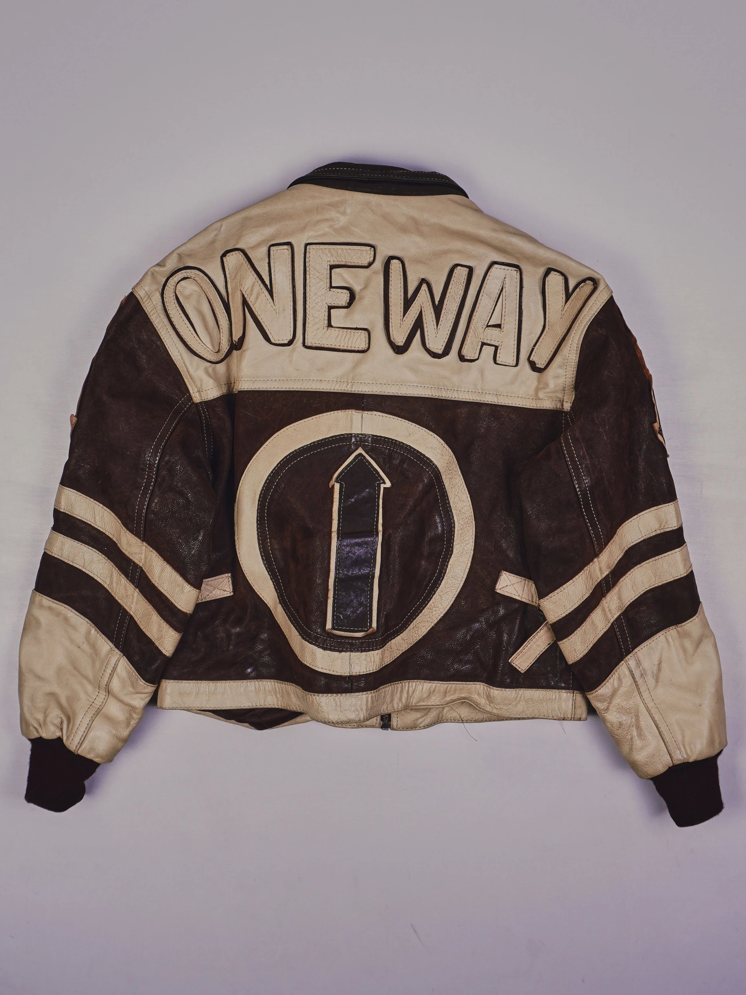 VIntage One Way Biker Lederjacke (XS)
