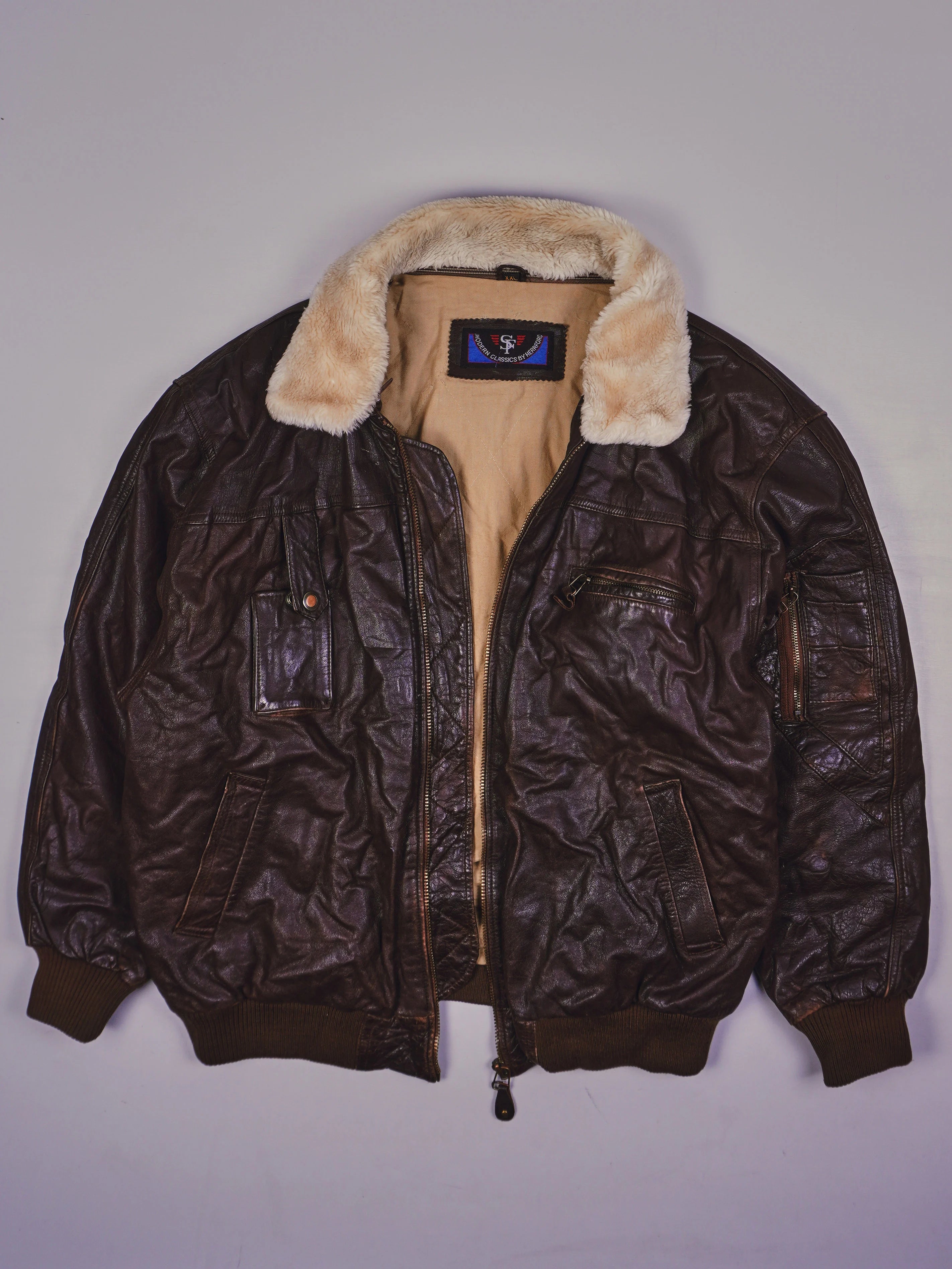 Vintage SF Original Biker Lederjacke (M)