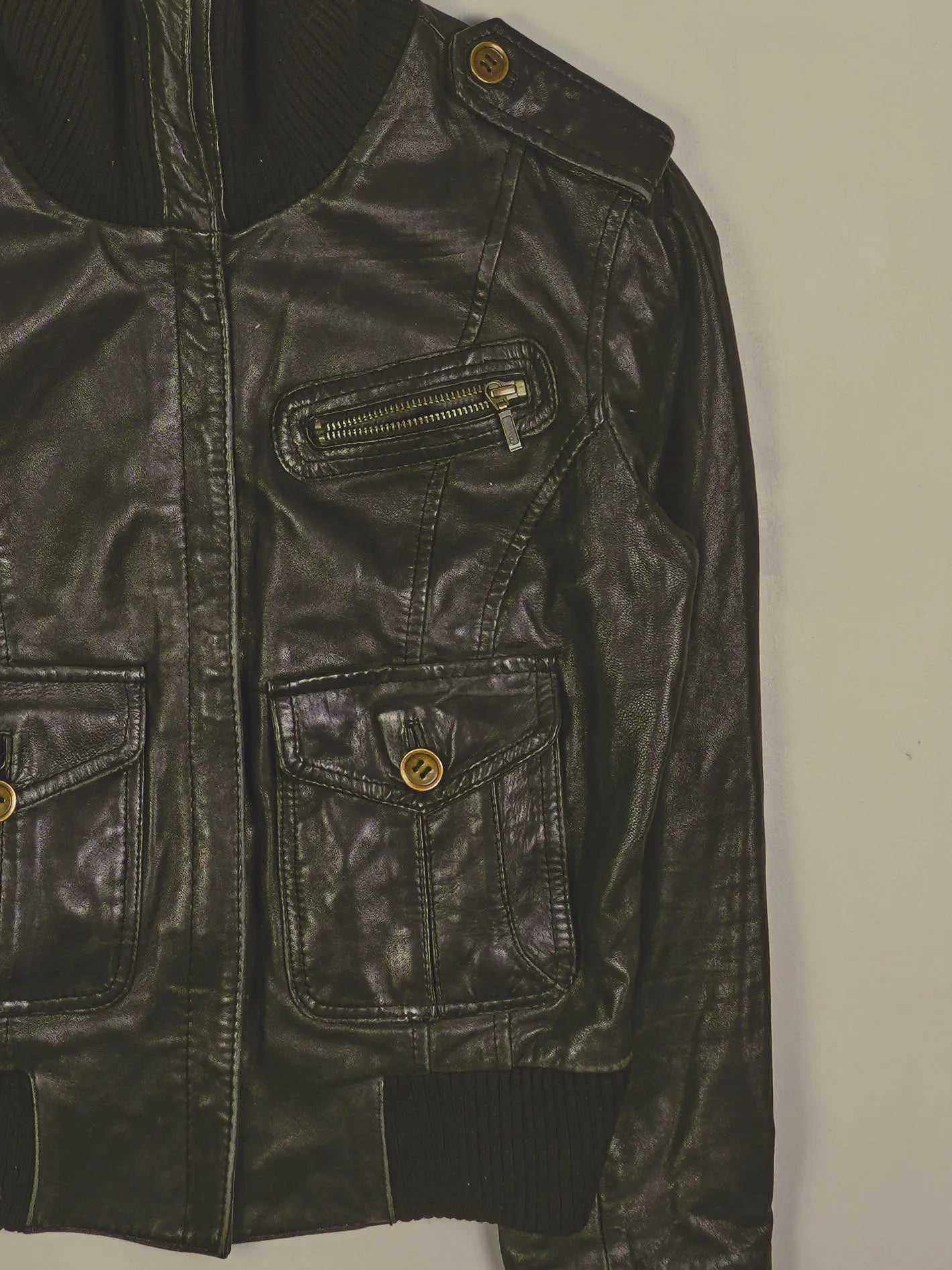 Vintage Lederjacke (XS)