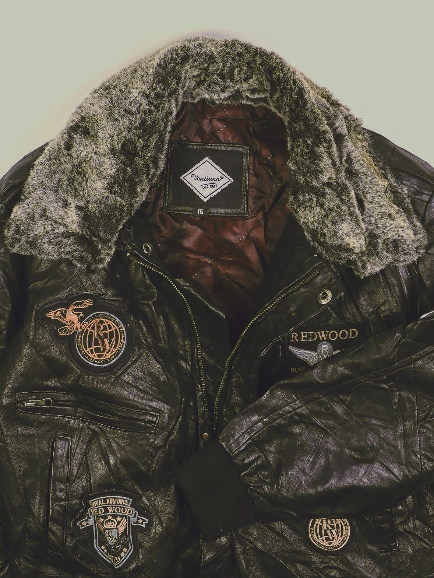 Vintage Red Wood Lederjacke (XS)