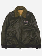 Vintage Army Piloten Lederjacke (L)