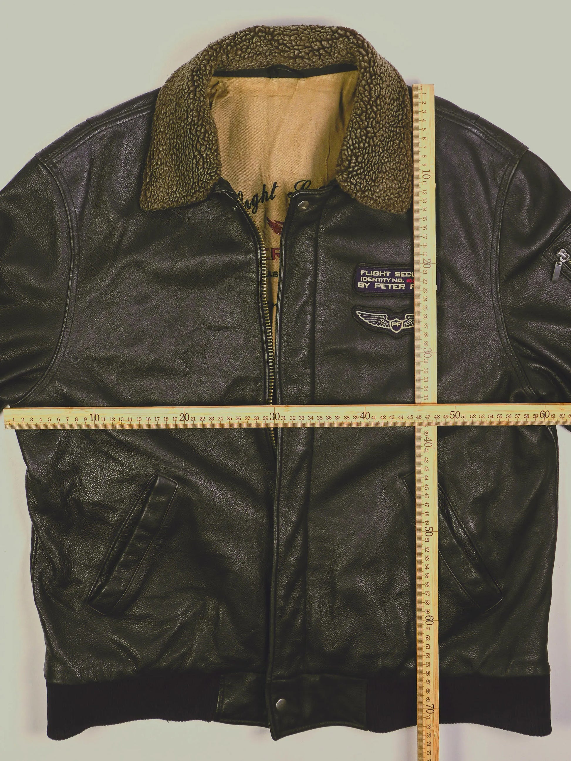 Vintage Army Piloten Lederjacke (L)