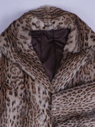 Vintage Mantel Beige Mit Braun-schwarzem Leo-/raubtiermuster