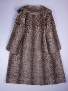 Vintage Mantel Beige Mit Braun-schwarzem Leo-/raubtiermuster